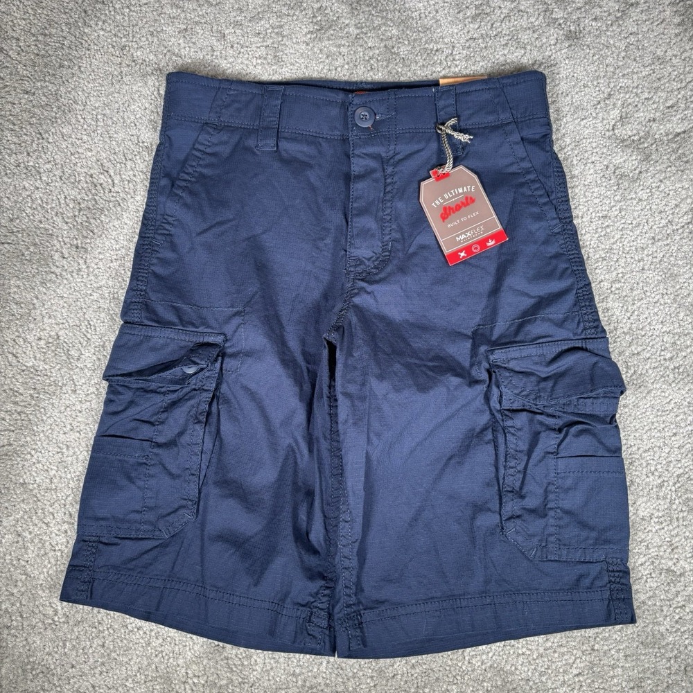 Urban Pipeline Cargo Shorts Youth Boys 10 Navy Blue Stretch Baggy Heavy NWT